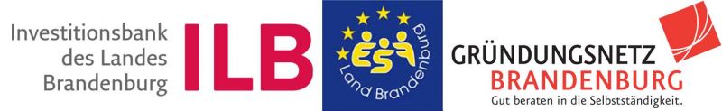 Logo-Kombination ILB/ESF/Gründungsnetz Brandenburg